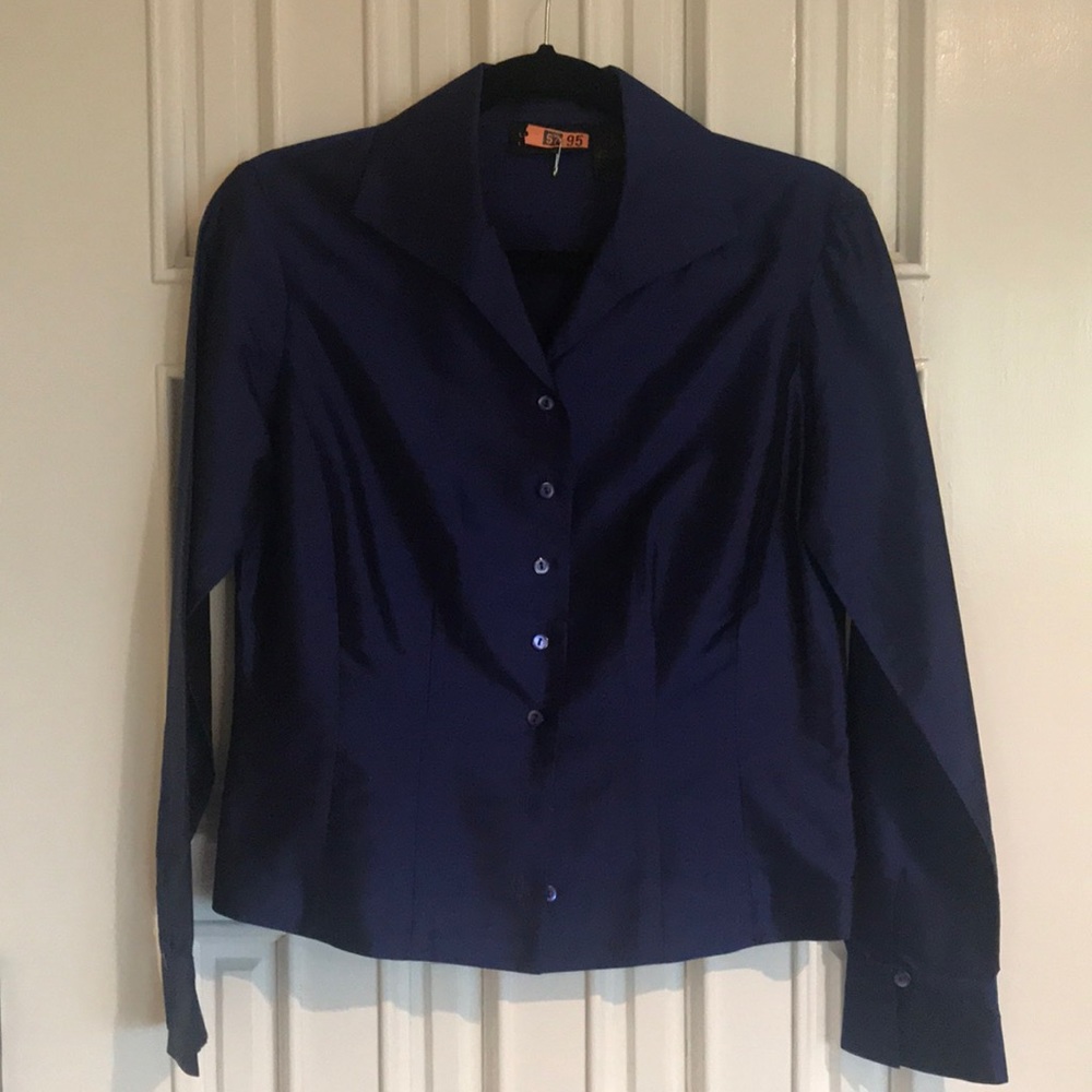 Liz Claiborne silk cobalt blue blouse.